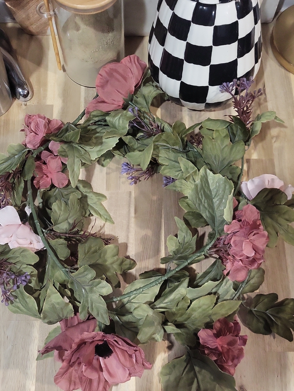 Beautiful Blush Pink Mauve Rose Garland - Set Of 3!